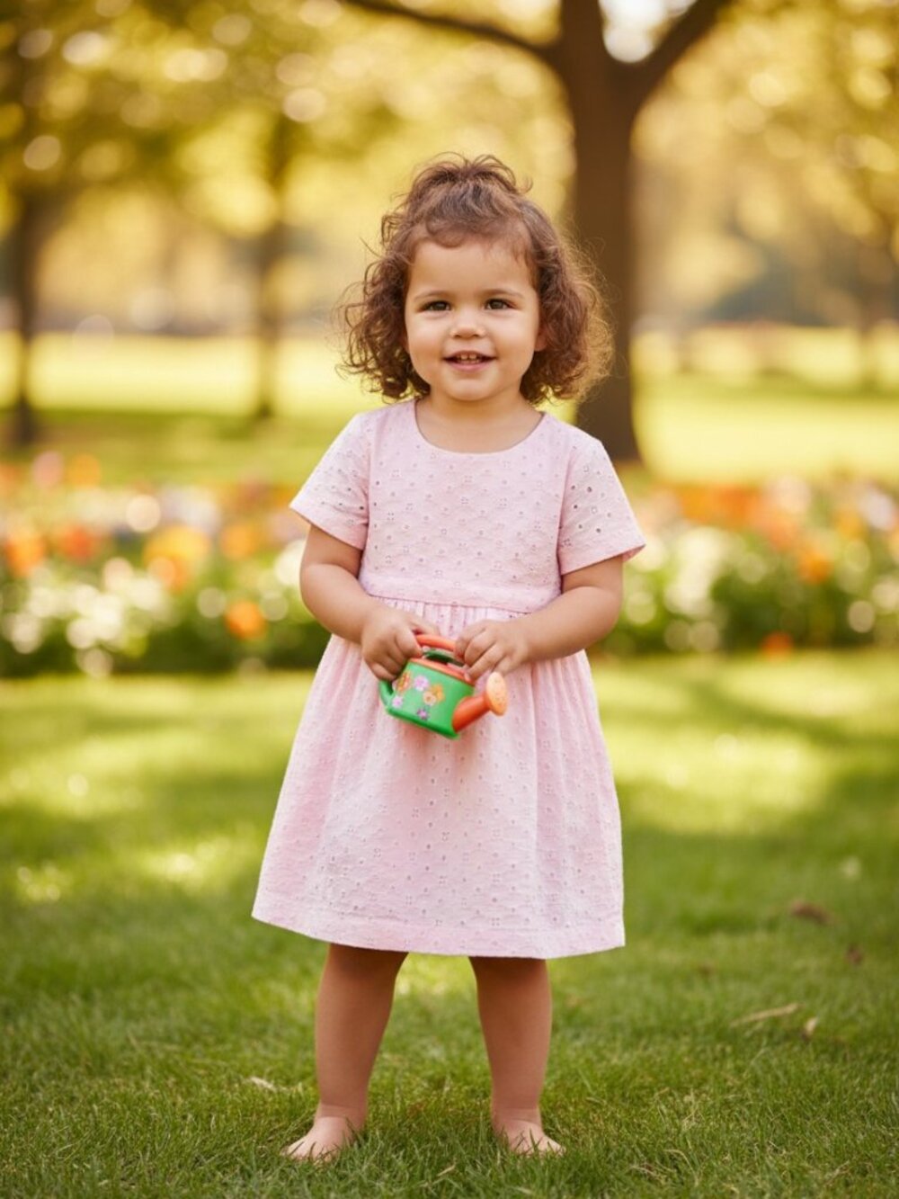 Calvin Klein Jeans Pink Eyelet Dress Girls Size 3T